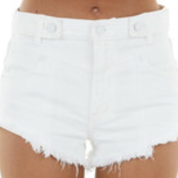 KanCan High Rise USA Dove White DENIM Short XL - Picture 5 of 6